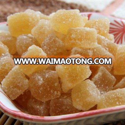 High quality dried crystallized ginger cube candied ginger chunk with new crop from China